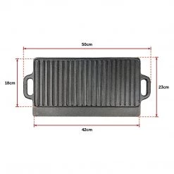 Randy & Travis Machinery 46x22 Cm Cast Iron Reversible Griddle Plate BBQ Hob Cooking Grill Pan Home & Lifestyle