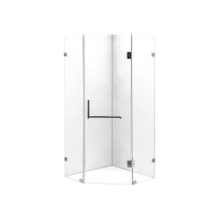 900 X 900mm Frameless 10mm Glass Shower Screen By Della Francesca Chrome Hinges/Brackets And Square Handle