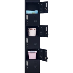 Salvatore Angelotti Black 6-Door Locker For Office Gym Shed School Home Storage - Standard Lock With 2 Keys Furniture