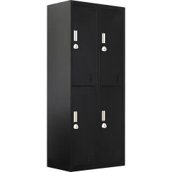 Salvatore Angelotti Black Four-Door Office Gym Shed Storage Locker- 3-Digit Combination Lock
