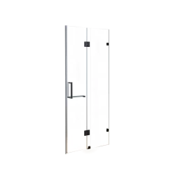 Della Francesca 120 X 200cm Wall To Wall Frameless Shower Screen In Black Hardware With Square Handle DIY & Renovation