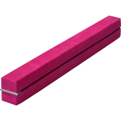 Randy & Travis Machinery 2.45m (8FT) Pink Gymnastics Folding Balance Beam In Synthetic Suede
