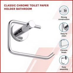 Della Francesca DIY & Renovation Classic Chrome Toilet Paper Holder Bathroom