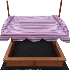 Brienz Games & Hobbies Kids Wooden Toy Sandpit With Adjustable Canopy