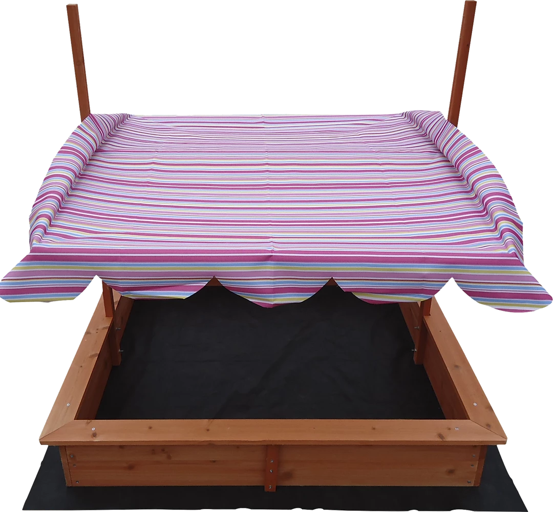 Brienz Games & Hobbies Kids Wooden Toy Sandpit With Adjustable Canopy