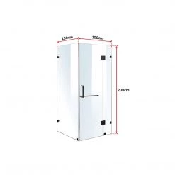 100 X 100cm Frameless 10mm Glass Shower Screen By Della Francesca BLACK Hinges/Brackets And SQUARE Handle DIY & Renovation