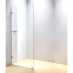 Della Francesca DIY & Renovation 80 X 200cm Frameless 10mm Safety Glass Shower Screen Nickel Finish