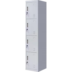 Salvatore Angelotti Furniture Grey 4-Door Locker For Office Gym Shed School Home Storage - Standard Lock With 2 Keys