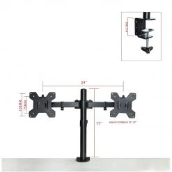 Randy & Travis Machinery Furniture Dual LCD Monitor Desk Mount Stand Adjustable Fits 2 Screens Up To 27