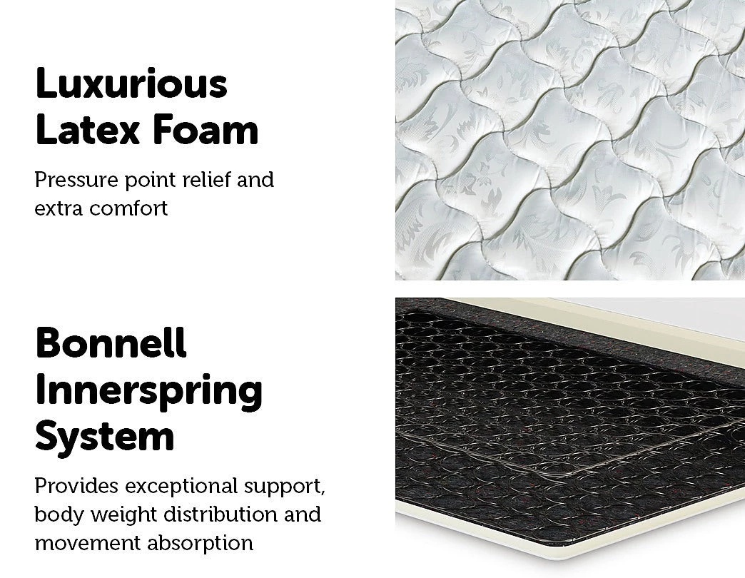 Furniture Palermo Single Luxury Latex Pillow Top Topper Spring Mattress