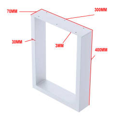 Della Francesca Trapezoid-Shaped Table Bench Desk Legs Retro Industrial Design Fully Welded - White Furniture