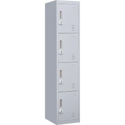 Salvatore Angelotti Grey 4-Door Locker For Office Gym Shed School Home Storage - 3-Digit Combination Lock