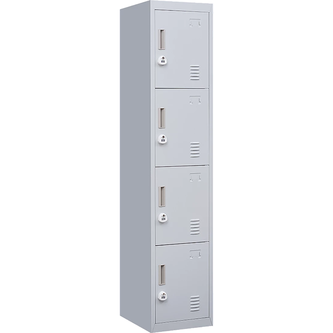 Salvatore Angelotti Grey 4-Door Locker For Office Gym Shed School Home Storage - 3-Digit Combination Lock