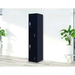 Salvatore Angelotti Black 2-Door Locker For Office Gym Shed School Home Storage - Padlock-operated Furniture