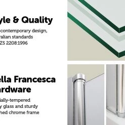 180° CHROME Pivot Door 6mm Safety Glass Bath Shower Screen By Della Francesca - 80 X 140cm DIY & Renovation