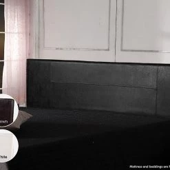 Palermo Furniture King Black PU Leather Bed Headboard Bedhead