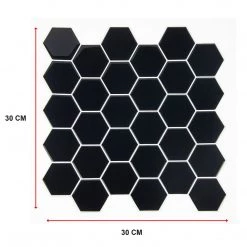 Randy & Travis Machinery Tiles 3D Peel And Stick Wall Tile Hexagonal Mosaic Black ({{Size}} X 10 Sheets)