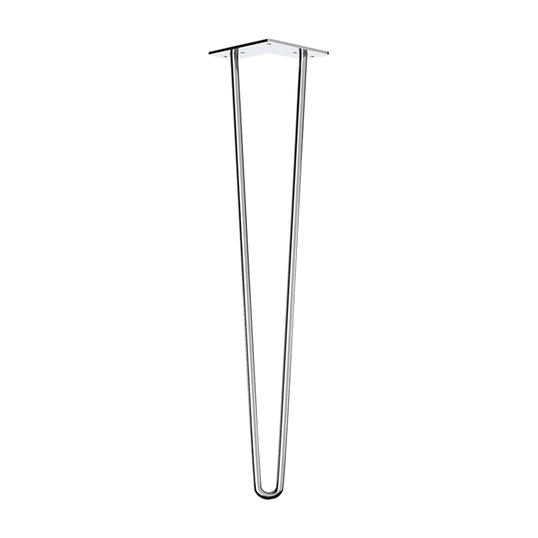 Della Francesca Furniture Set Of 4 Chrome Retro Hairpin Table Legs 12mm Steel Bench Desk - 41cm