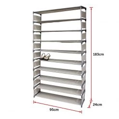 Randy & Travis Machinery Furniture 50 Pairs 10 Tiers Shoe Rack