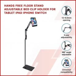 Randy & Travis Machinery Home & Lifestyle Hands Free Floor Stand Adjustable Bed Clip Holder For Tablet IPad IPhone Switch