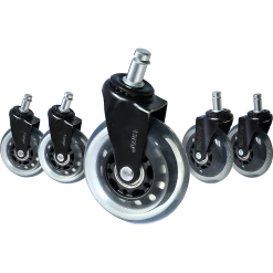Randy & Travis Machinery Furniture 5x Office Chair Caster Wheels Set Heavy Duty & Safe For All Floors W/Universal Fit