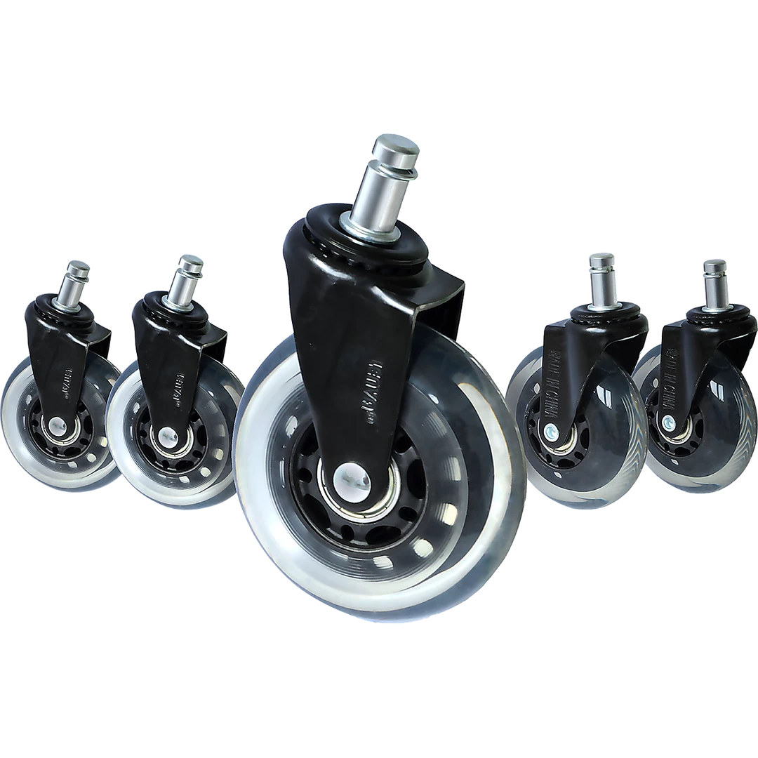 Randy & Travis Machinery Furniture 5x Office Chair Caster Wheels Set Heavy Duty & Safe For All Floors W/Universal Fit