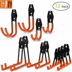 Randy & Travis Machinery 12-Pack Wall Mount Garage Hooks Tool Storage Workshop Organiser Heavy Duty Steel