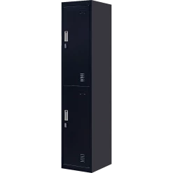 Salvatore Angelotti Black 2-Door Locker For Office Gym Shed School Home Storage - Padlock-operated Furniture