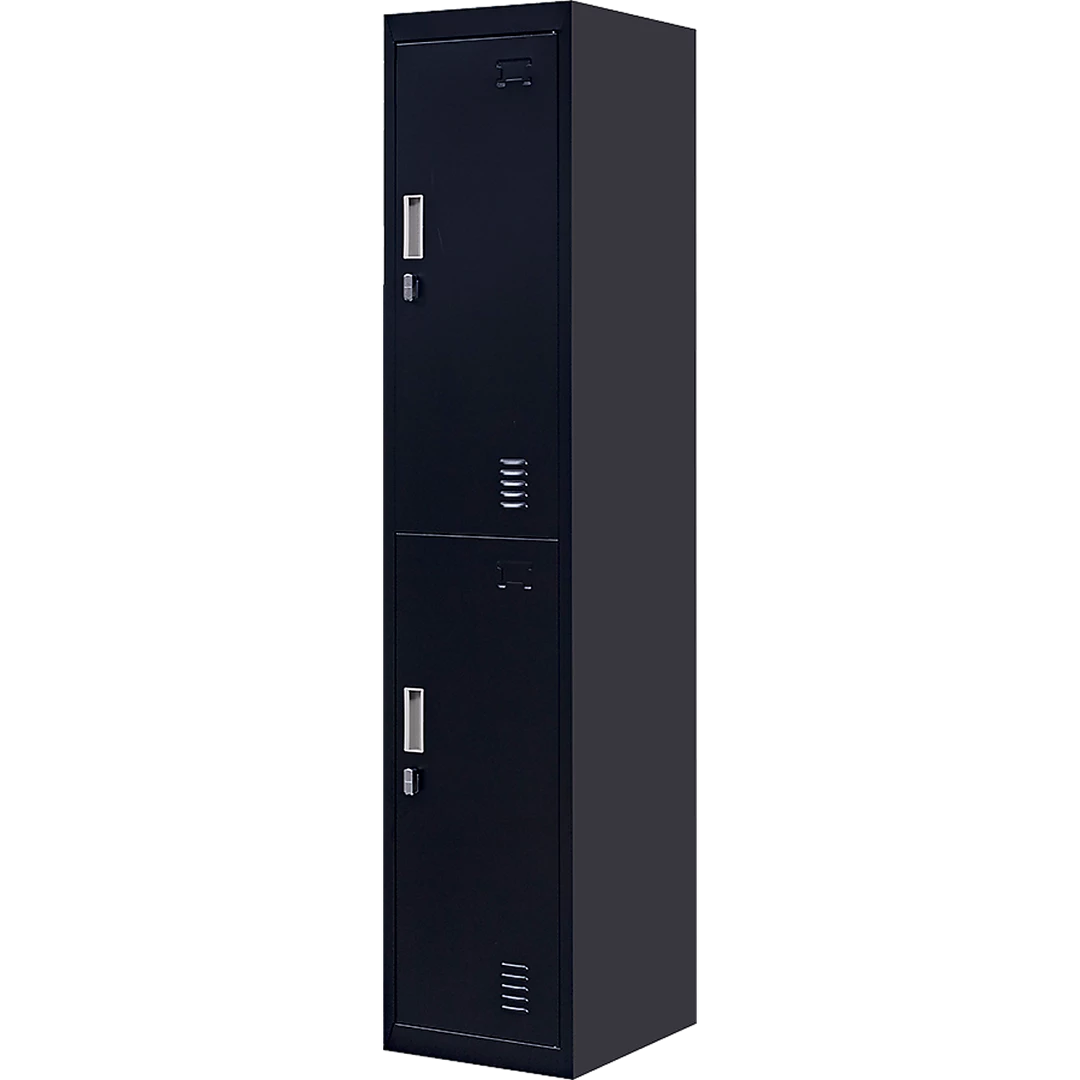 Salvatore Angelotti Black 2-Door Locker For Office Gym Shed School Home Storage - Padlock-operated Furniture