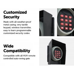 Randy & Travis Machinery DIY & Renovation Wireless Keypad Entry For Swing And Sliding Gate With Metal Casing