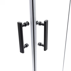 Della Francesca 1000 X 800mm Sliding Door Nano Safety Glass Shower Screen In Black