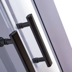 Della Francesca 100 X 100cm Rounded Sliding 6mm Curved Shower Screen With Base In Black