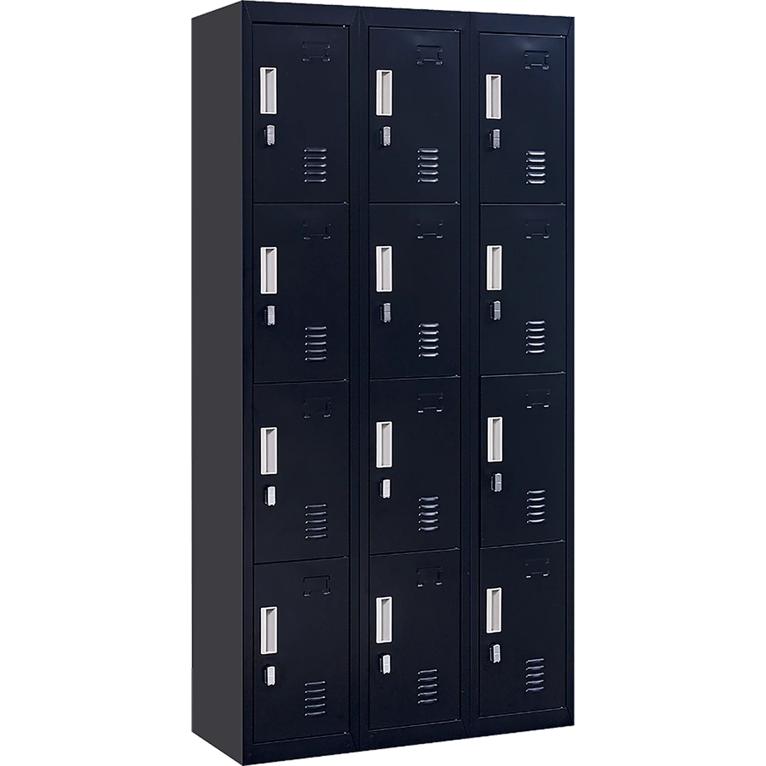 Salvatore Angelotti Black 12-Door Locker For Office Gym Shed School Home Storage - Padlock-operated