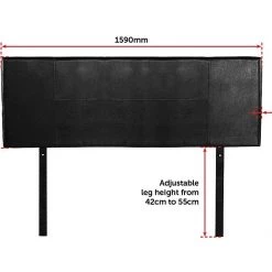 Palermo Queen Black PU Leather Bed Headboard Bedhead