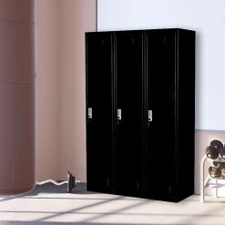 Salvatore Angelotti Three-Door Side By Side Office Gym Shed Storage Locker