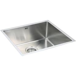 Brienz DIY & Renovation 490x440mm Stainless Steel Single Bowl Sink With Round Waste