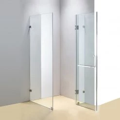 DIY & Renovation 90 X 100cm Frameless 10mm Glass Shower Screen By Della Francesca CHROME Hinges/Brackets And SQUARE Handle