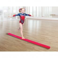 Randy & Travis Machinery 2.4m (8FT) Gymnastics Folding Balance Beam Pink Synthetic Suede Sports & Fitness