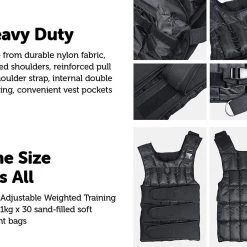 Randy & Travis Machinery Sports & Fitness 30kg Adjustable Weighted Training Vest