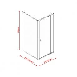 Della Francesca DIY & Renovation Front: (74~82) X 195cm Adjustable Semi Frameless Shower Screen In Chrome Side: (98~101) X 195cm