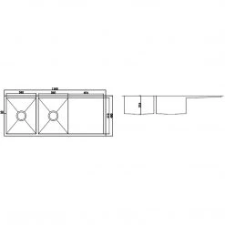 Brienz DIY & Renovation 1160x460mm Handmade Stainless Steel Sink With Waste And Drain Plug - Undermount/Topmount