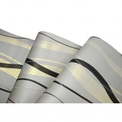 Randy & Travis Machinery Wallpaper Flocking Simple Curves Non-woven Wall Paper Roll DIY & Renovation