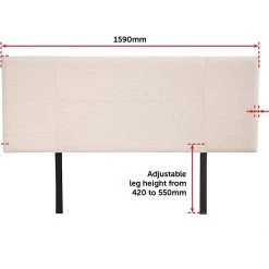 Palermo Queen Beige Linen Fabric Bed Headboard Bedhead Furniture