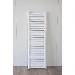 Randy & Travis Machinery 5 Tier Wooden Ladder Shelf Stand Storage Book Display Rack - White