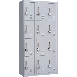 Salvatore Angelotti Grey 12-Door Locker For Office Gym Shed School Home Storage - 4-Digit Combination Lock