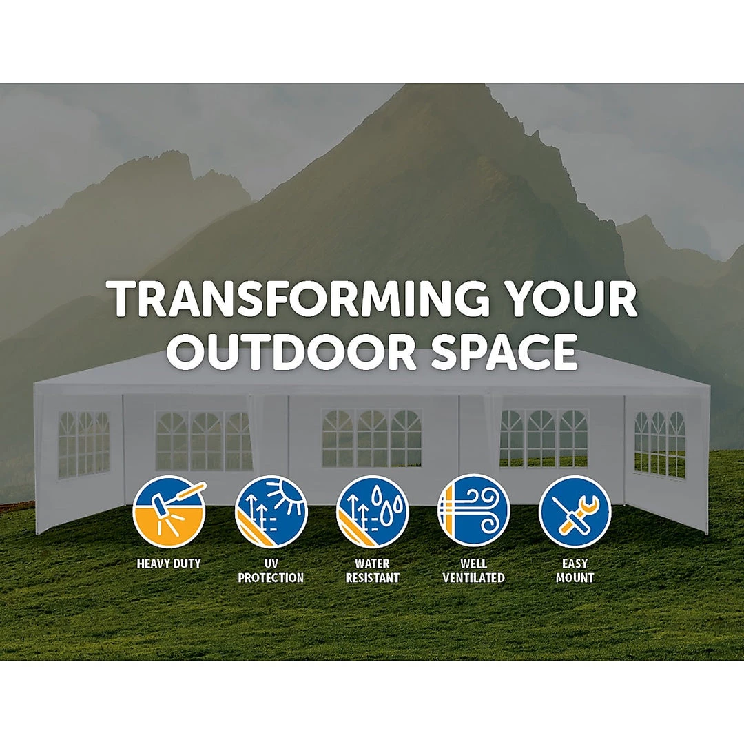 Bariloche Outdoor & Leisure 3x9m Wedding Outdoor Gazebo Marquee Tent Canopy White