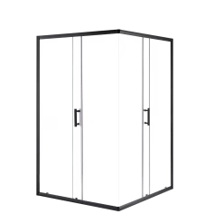 Della Francesca 1200 X 800mm Sliding Door Nano Safety Glass Shower Screen In Black