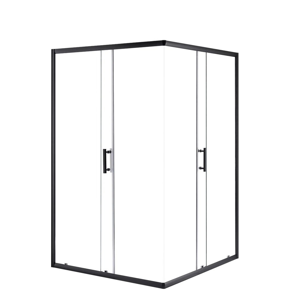 Della Francesca DIY & Renovation 1200 X 1000mm Sliding Door Nano Safety Glass Shower Screen In Black