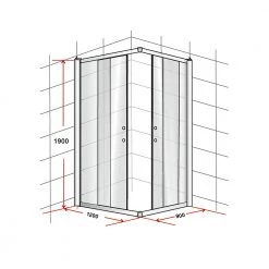 Della Francesca 1200 X 900mm Sliding Door Nano Safety Glass Shower Screen In Black DIY & Renovation