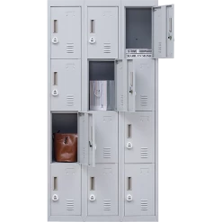 Salvatore Angelotti Grey 12-Door Locker For Office Gym Shed School Home Storage - 3-Digit Combination Lock